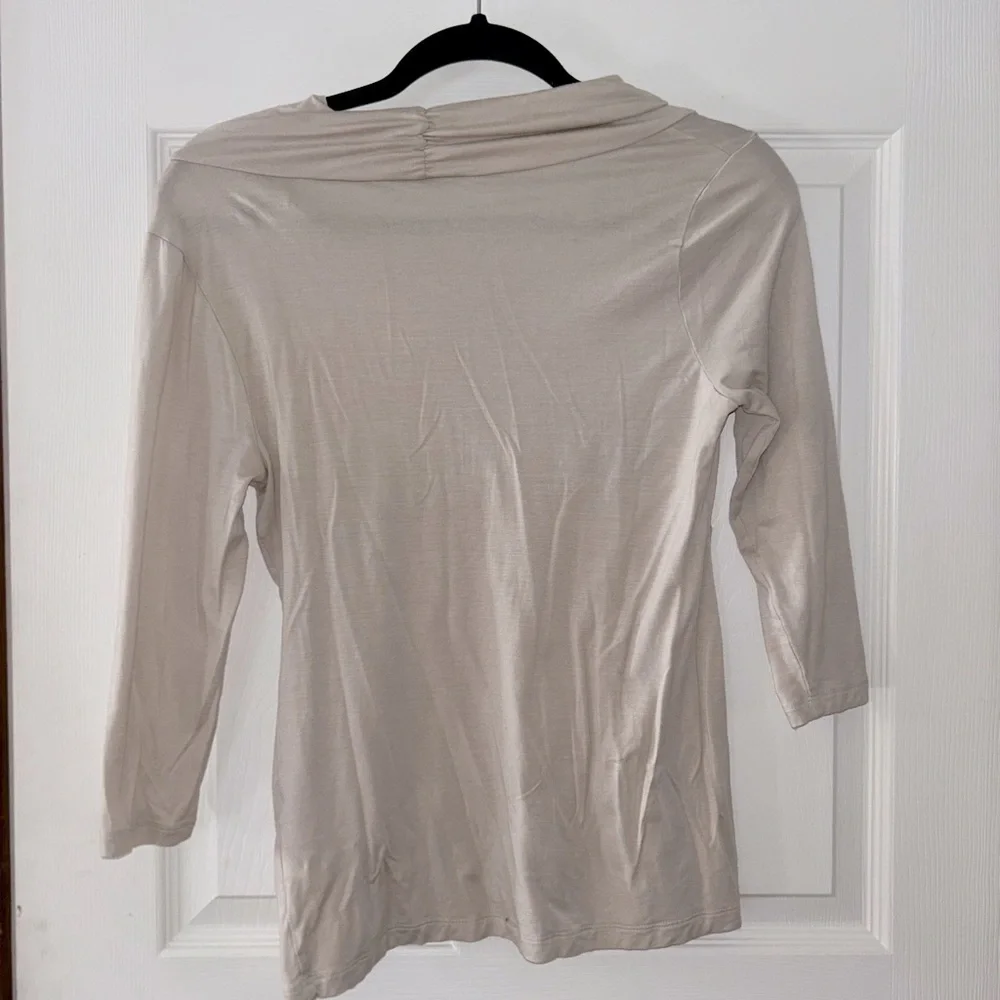 Banana Republic Beige Cowl Neck Top Medium - Picture 2 of 3